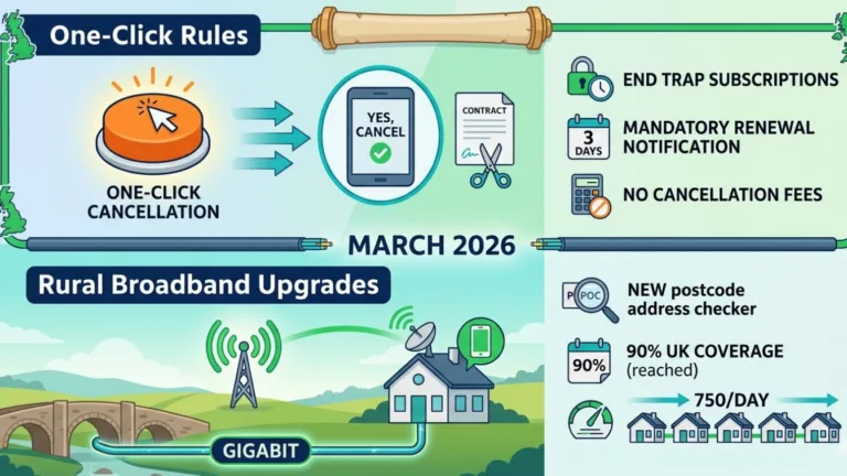 UK Consumer Alert: New ‘One-Click’ Rules and Rural Broadband Upgrades for March 2026